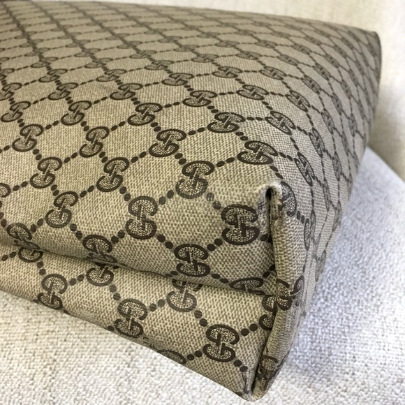 Authentic Gucci brown monogram coated canvas tote bag - Picture 12 of 16